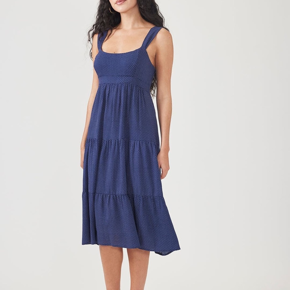 Cameo Elegant Blue Polka Dot Dress